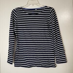 Boden navy blue striped long sleeve cotton shirt US 6